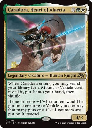 {@R} Caradora, Heart of Alacria [Aetherdrift Prerelease Promos][PR DFT 195]