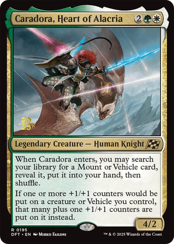 {@R} Caradora, Heart of Alacria [Aetherdrift Prerelease Promos][PR DFT 195]