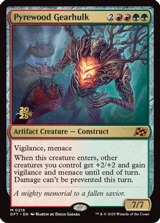 {@R} Pyrewood Gearhulk [Aetherdrift Prerelease Promos][PR DFT 216]