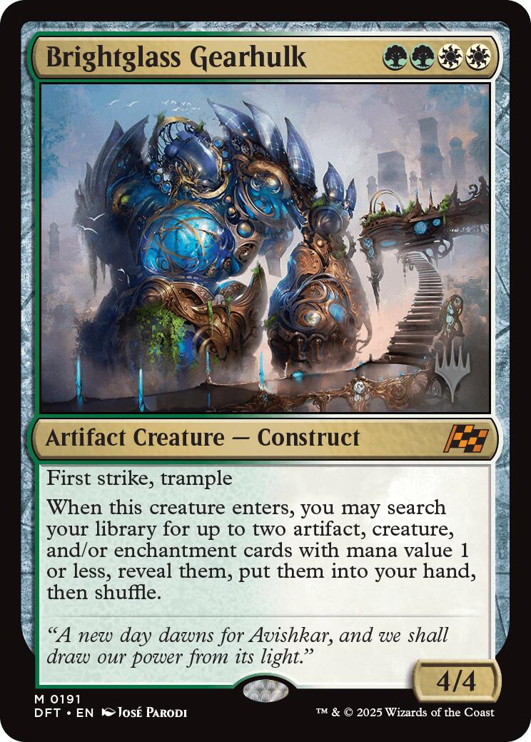 {@R} Brightglass Gearhulk [Aetherdrift Promos][PP DFT 191]