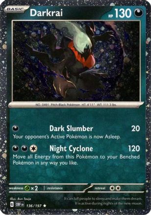 [PKM] Darkrai (136/197) (Cosmos Holo) [Scarlet & Violet: Obsidian Flames]