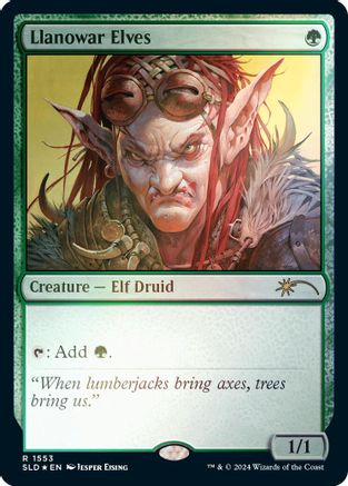 Llanowar Elves (1553) (Rainbow Foil) [SLD 1553]  Foil