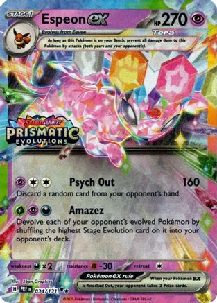 [PKM] Espeon ex (034/131) (Prismatic Evolutions Stamp) [Scarlet & Violet: Prismatic Evolutions]