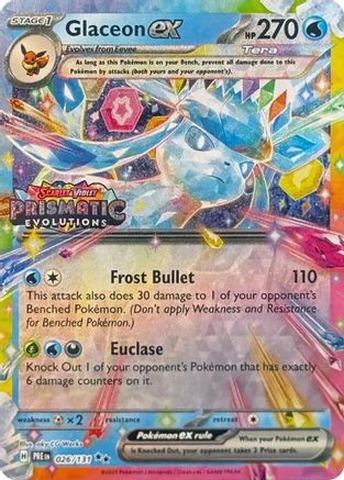 [PKM] Glaceon ex (026/131) (Prismatic Evolutions Stamp) [Scarlet & Violet: Prismatic Evolutions]