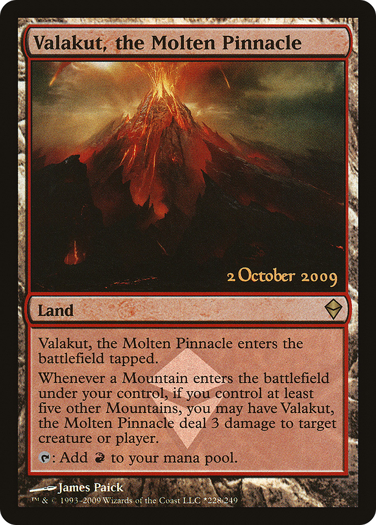 {R} Valakut, the Molten Pinnacle [Zendikar Prerelease Promos][PR ZEN 228]