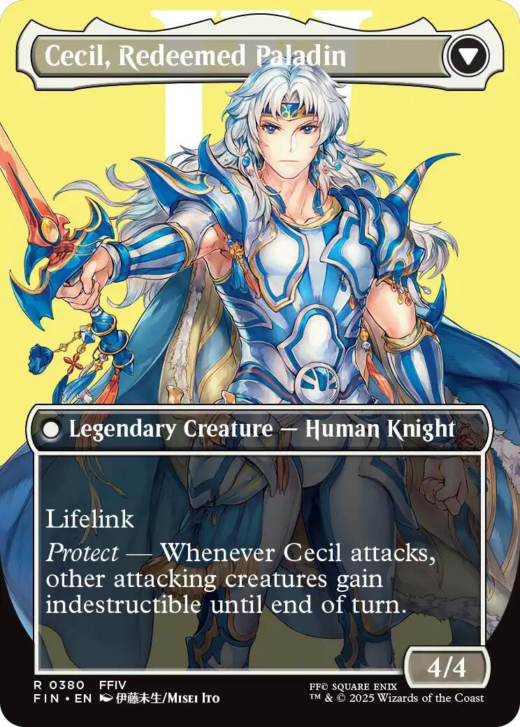 {@@FIN R} Cecil, Dark Knight // Cecil, Redeemed Paladin (Borderless) [FINAL FANTASY][FIN 380]