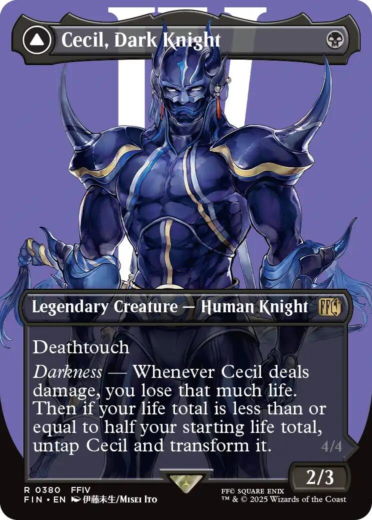 {@@FIN R} Cecil, Dark Knight // Cecil, Redeemed Paladin (Borderless) [FINAL FANTASY][FIN 380]