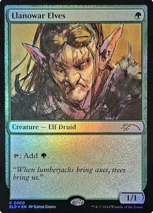 Llanowar Elves (0800) (Rainbow Foil) [SLD 800]  Foil