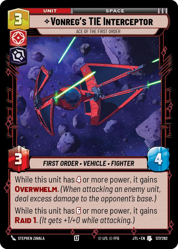 {SW-C}Vonreg's TIE Interceptor - Ace of the First Order (137/262) [Jump to Lightspeed]
