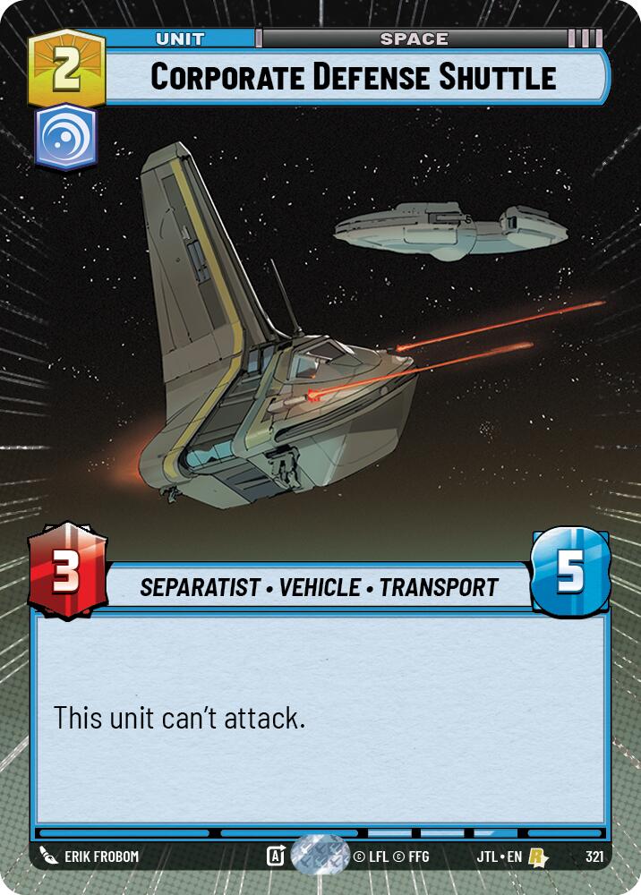 {SW-R}Corporate Defense Shuttle (Hyperspace) (321) [Jump to Lightspeed]
