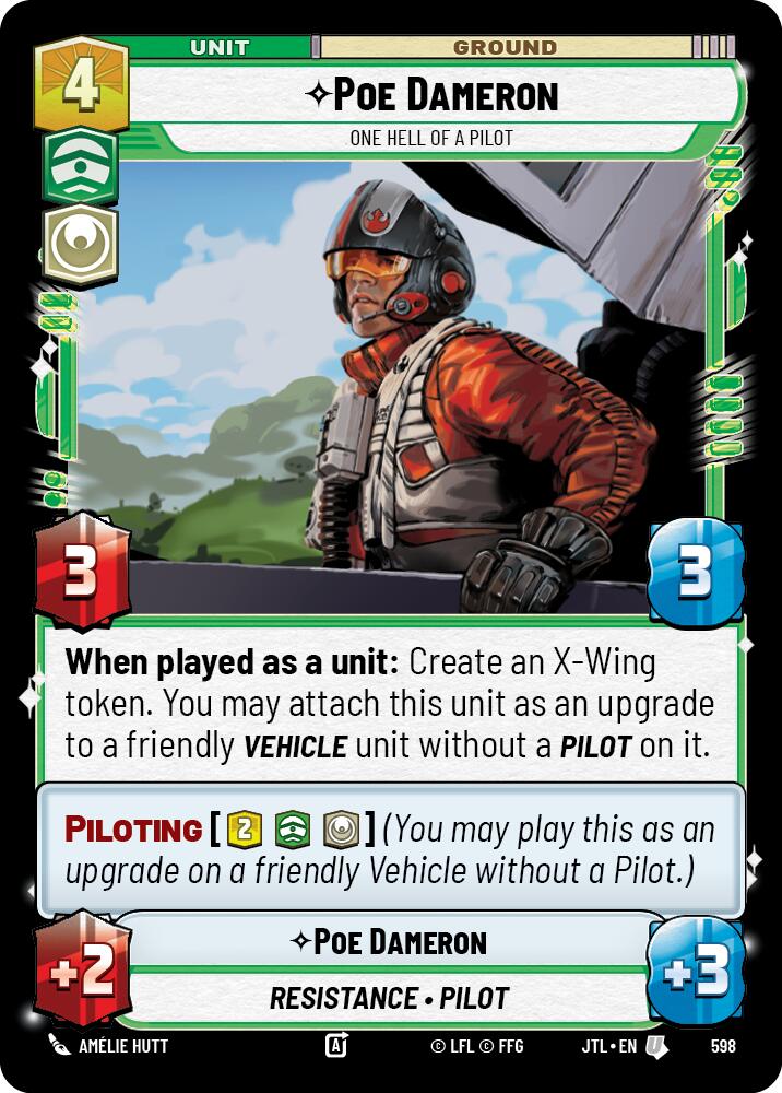 {SW-C}Poe Dameron - One Hell of a Pilot (Foil) (598) [Jump to Lightspeed]