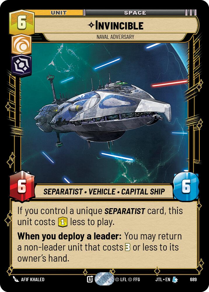{SW-R}Invincible - Naval Adversary (Foil) (689) [Jump to Lightspeed]