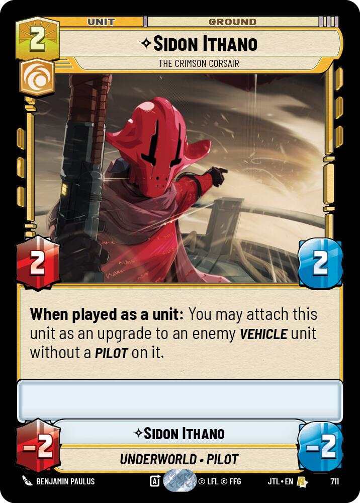 {SW-R}Sidon Ithano - The Crimson Corsair (Foil) (711) [Jump to Lightspeed]