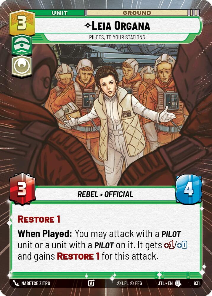 {SW-C}Leia Organa - Pilots, To Your Stations (Hyperspace Foil) (831) [Jump to Lightspeed]