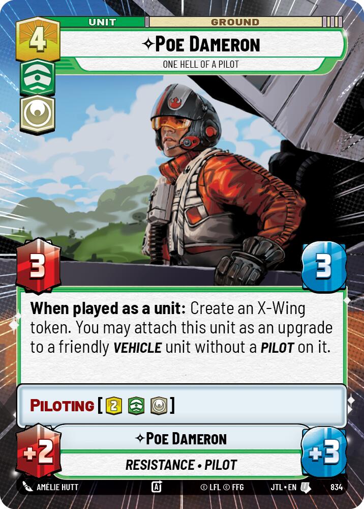 {SW-C}Poe Dameron - One Hell of a Pilot (Hyperspace Foil) (834) [Jump to Lightspeed]