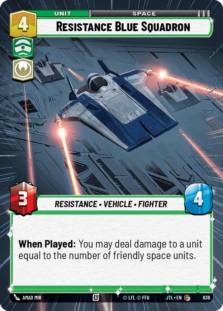 {SW-C}Resistance Blue Squadron (Hyperspace Foil) (836) [Jump to Lightspeed]