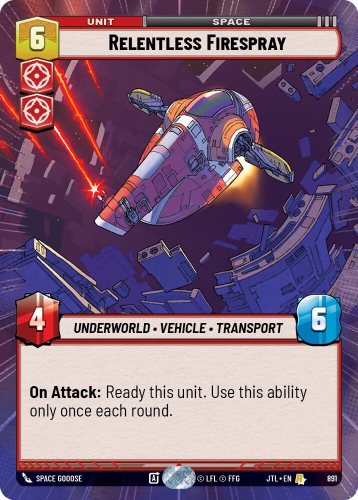 {SW-R}Relentless Firespray (Hyperspace Foil) (891) [Jump to Lightspeed]