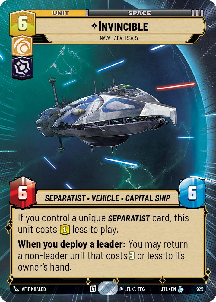 {SW-R}Invincible - Naval Adversary (Hyperspace Foil) (925) [Jump to Lightspeed]