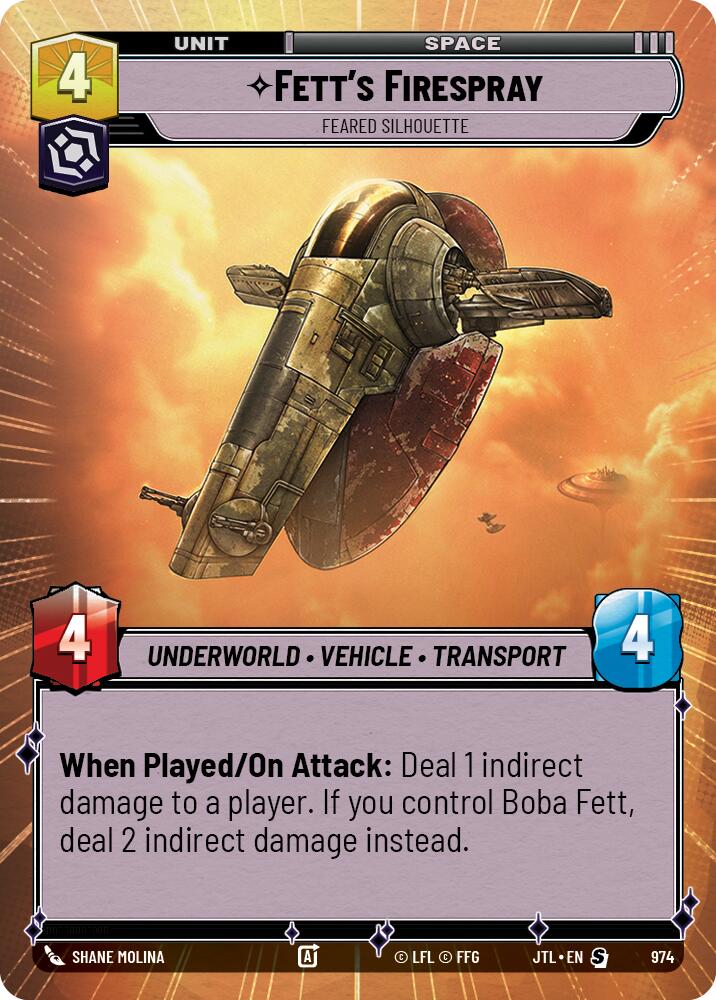 {SW-R}Fett's Firespray - Feared Silhouette (Hyperspace Foil) (974) [Jump to Lightspeed]