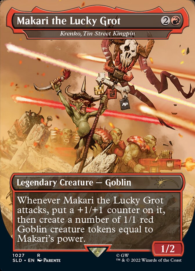 {R} Makari the Lucky Grot - Krenko, Tin Street Kingpin (Borderless) [Secret Lair Drop Series][SLD 1027]