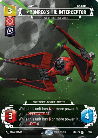{SW-C}Vonreg's TIE Interceptor - Ace of the First Order (Prestige Foil) (1066) [Jump to Lightspeed]