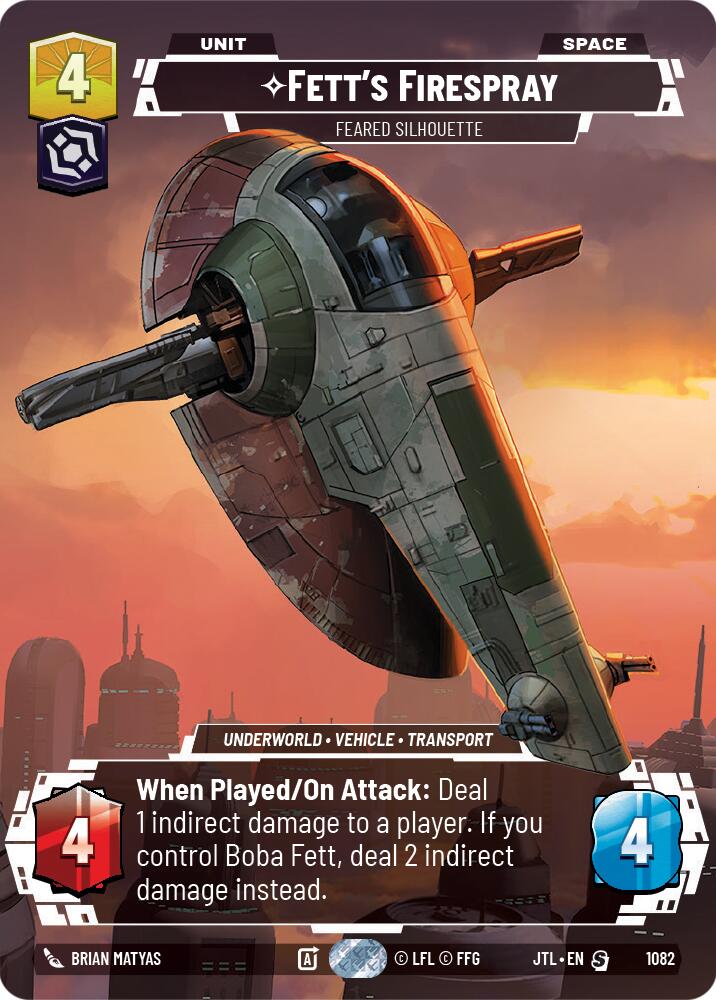 {SW-R}Fett's Firespray - Feared Silhouette (Prestige Foil) (1082) [Jump to Lightspeed]