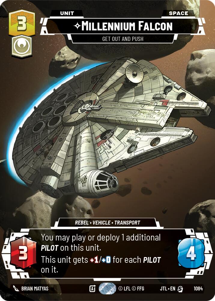 {SW-R}Millennium Falcon - Get Out And Push (Prestige Foil) (1084) [Jump to Lightspeed]