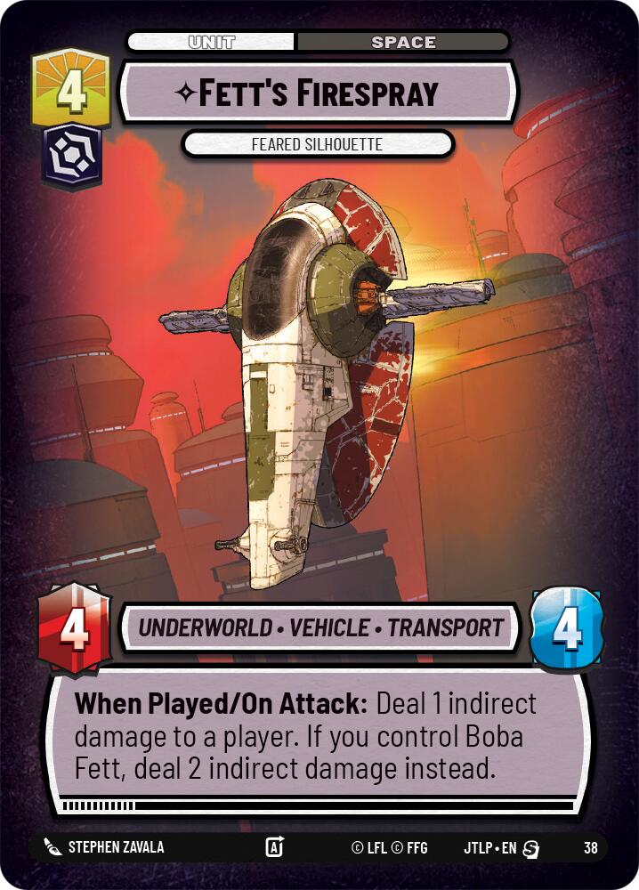 {SW-R}Fett's Firespray - Feared Silhouette (Foil) (38) [Jump to Lightspeed: Weekly Play Promo]