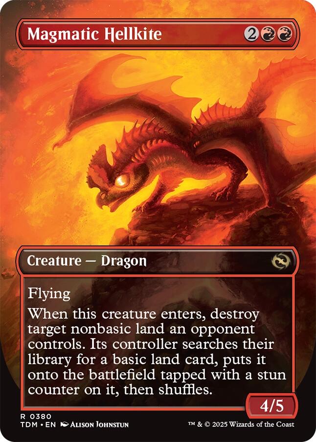 {@R} Magmatic Hellkite (Borderless) [Tarkir: Dragonstorm][TDM 380]