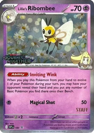 [PKM] Lillie's Ribombee (183) (Prerelease Staff) [Scarlet & Violet: Black Star Promos]