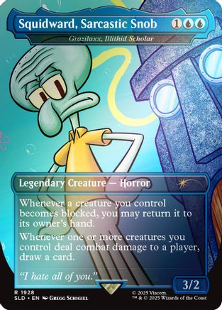 Squidward, Sarcastic Snob - Grazilaxx, Illithid Scholar (Rainbow Foil) [SLD 1928]  Foil