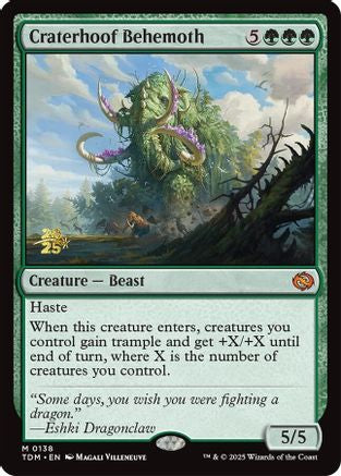 {@R} Craterhoof Behemoth [Tarkir: Dragonstorm Prerelease Cards][TDM 138]