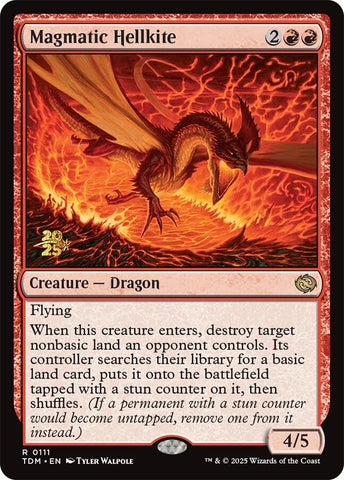{@R} Magmatic Hellkite [Tarkir: Dragonstorm Prerelease Cards][TDM 111]