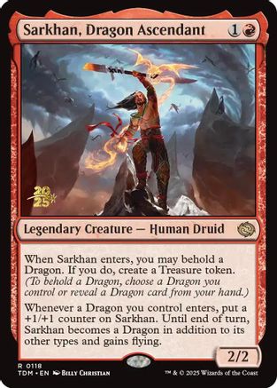 {@R} Sarkhan, Dragon Ascendant [Tarkir: Dragonstorm Prerelease Cards][TDM 118]