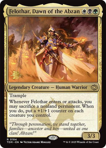 {@R} Felothar, Dawn of the Abzan [Tarkir: Dragonstorm Prerelease Cards][TDM 184]