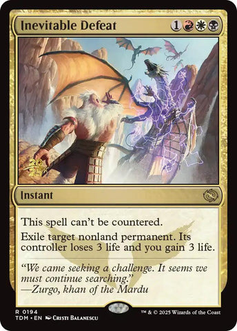 {@R} Inevitable Defeat [Tarkir: Dragonstorm Prerelease Cards][TDM 194]
