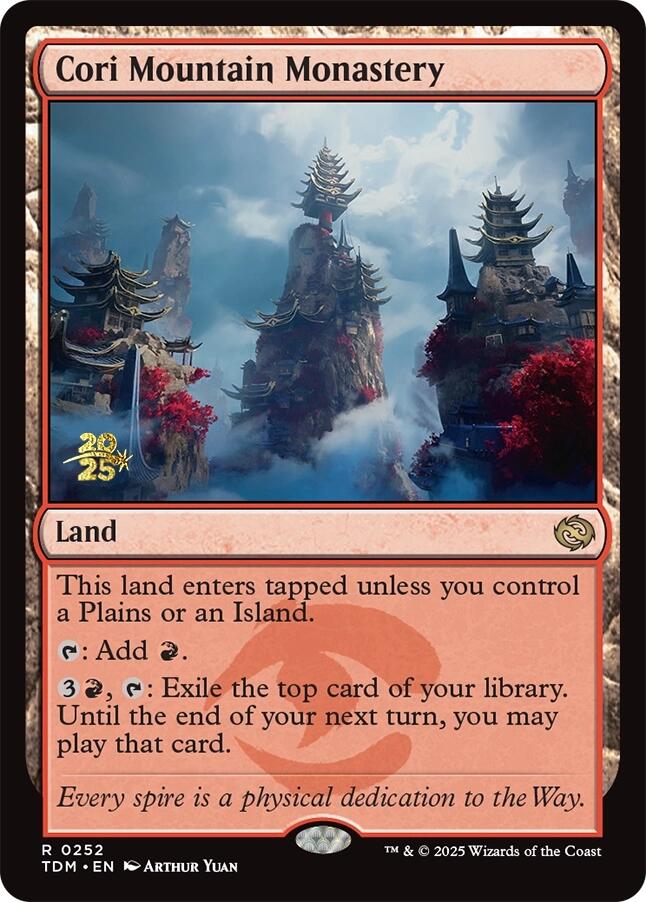 {@R} Cori Mountain Monastery [Tarkir: Dragonstorm Prerelease Cards][TDM 252]
