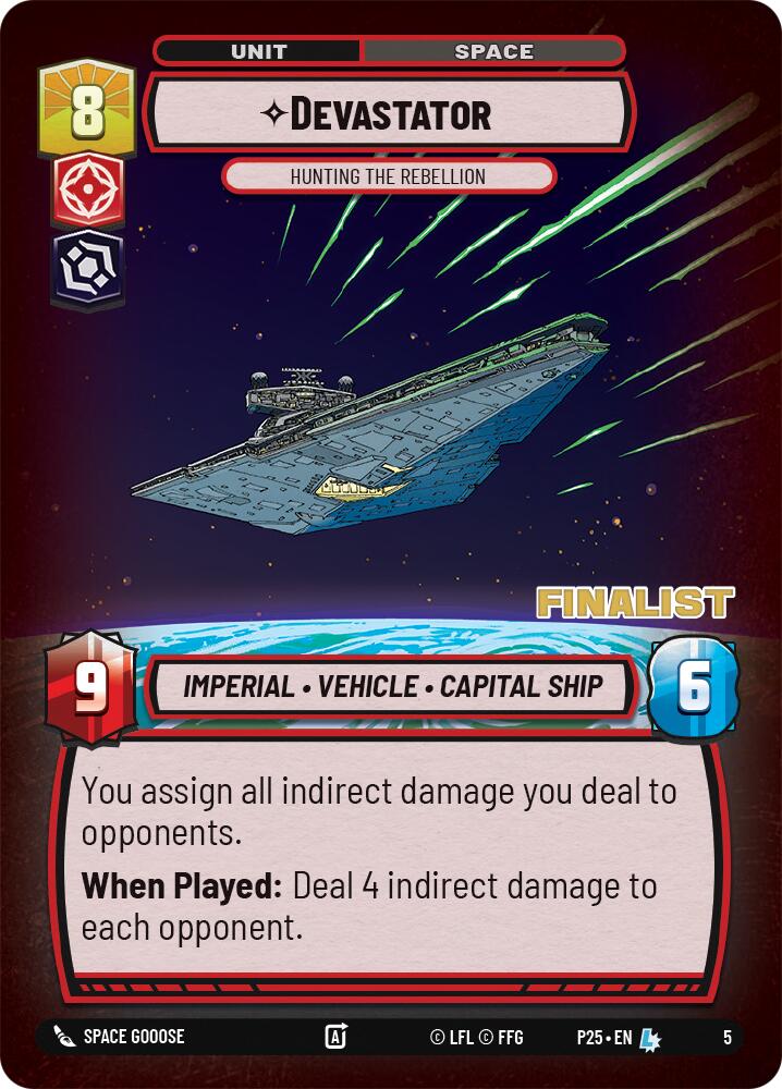 {SW-R}Devastator - Hunting the Rebellion (5) (Finalist) (5) [2025 Promo]