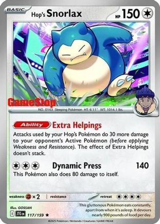 [PKM] Hop's Snorlax (117/159) (GameStop) (Cosmos Holo) [Scarlet & Violet: Journey Together]