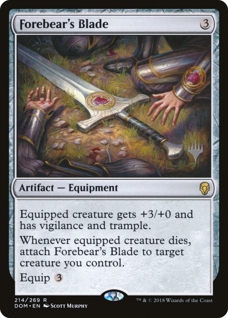 {R} Forebear's Blade (Promo Pack) [Dominaria Promos][PP DOM 214]