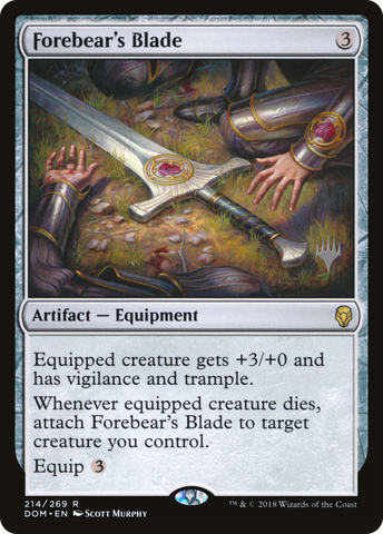 {R} Forebear's Blade (Promo Pack) [Dominaria Promos][PP DOM 214]