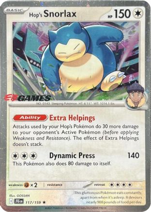[PKM] Hop's Snorlax (117/159) (EB Games) (Cosmos Holo) [Scarlet & Violet: Journey Together]