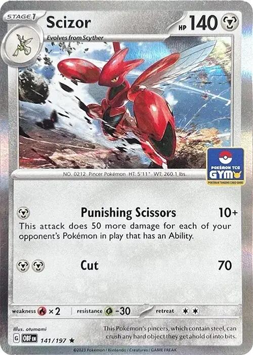 [PKM] Scizor (141/197) (Pokemon Gym Promo) [Scarlet & Violet: Obsidian Flames]