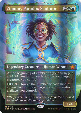 {@R} Zimone, Paradox Sculptor (Borderless) (Mana Foil) [Foundations][FDN 412]