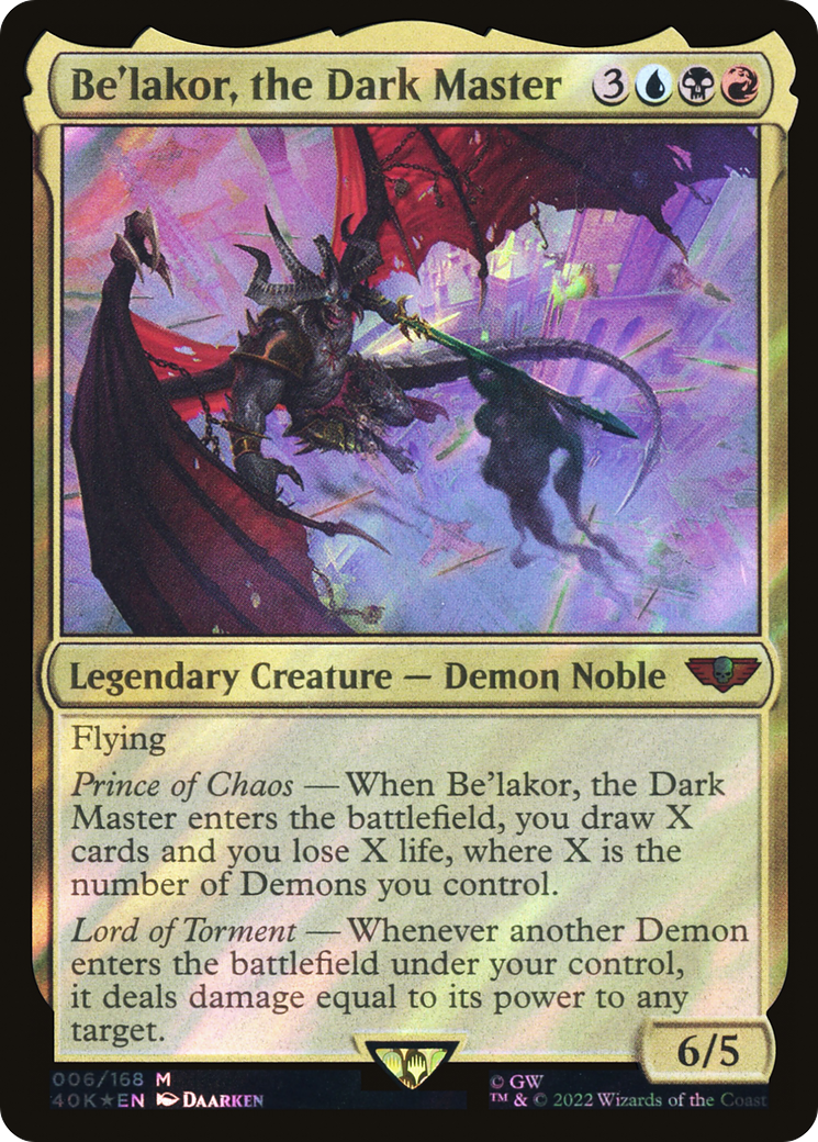 {R} Be'lakor, the Dark Master (Surge Foil) [Universes Beyond: Warhammer 40,000][SF 40K 006]