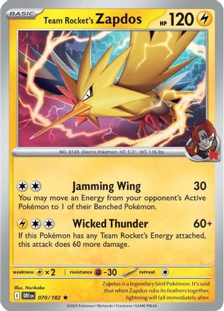 [PKM] Team Rocket's Zapdos (070/182) [Scarlet & Violet: Destined Rivals]