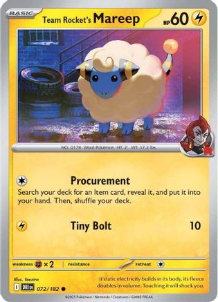 [PKM] Team Rocket's Mareep (072/182) [Scarlet & Violet: Destined Rivals]