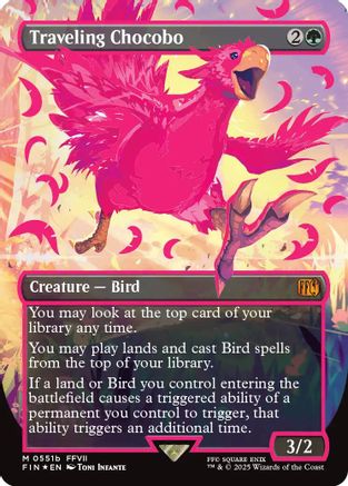 {@R} Traveling Chocobo (Borderless) (Neon Ink Pink) [FINAL FANTASY][FIN 511B]