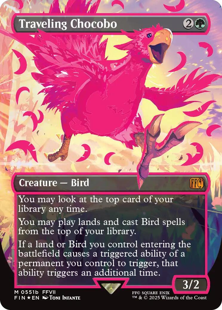 {@R} Traveling Chocobo (Borderless) (Neon Ink Pink) [FINAL FANTASY][FIN 511B]