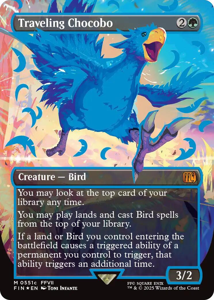 {@R} Traveling Chocobo (Borderless) (Neon Ink Blue) [FINAL FANTASY][FIN 511C]